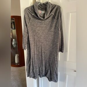 Gray Cowl Neck Tunic Top